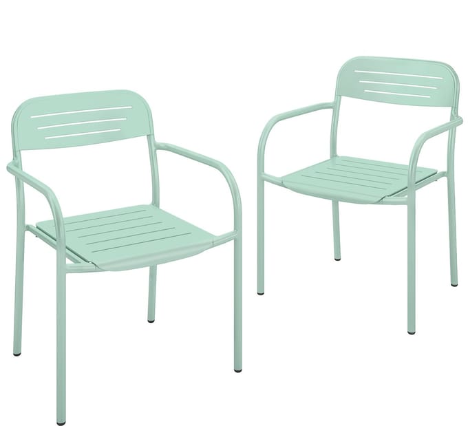 Outsunny tuinstoelenset - Metaal - 56 x 58 x 78 cm - Groen