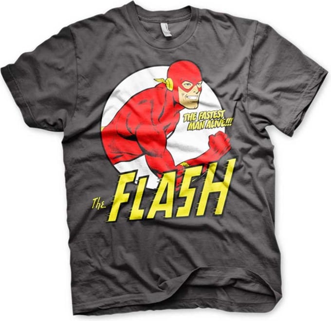 DC Comics The Flash Heren Tshirt -S- Fastest Man Alive Grijs