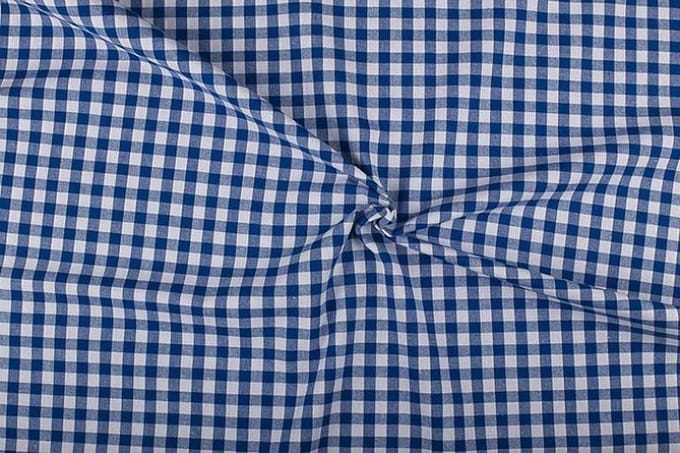 Boerenbont stof - 10mm geruite stof - Blauw - 40 meter