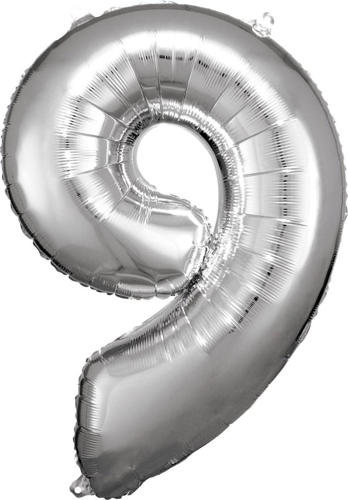 Amscan Folieballon Cijfer 9 Junior 63 X 86 Cm Zilver