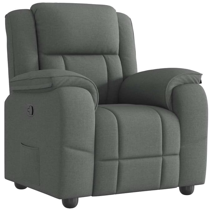 vidaXL - Relaxfauteuil - donkergrijze - stof