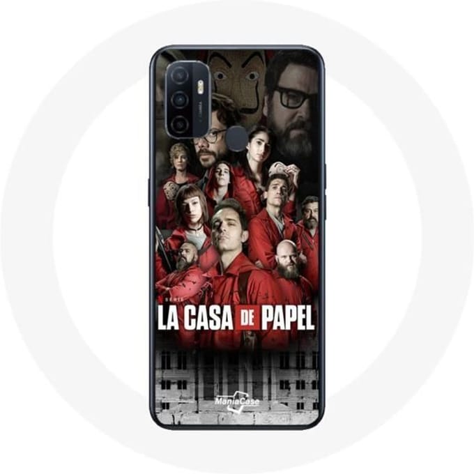 Oppo A53 hoesje La casa de papel geeft karakters weer