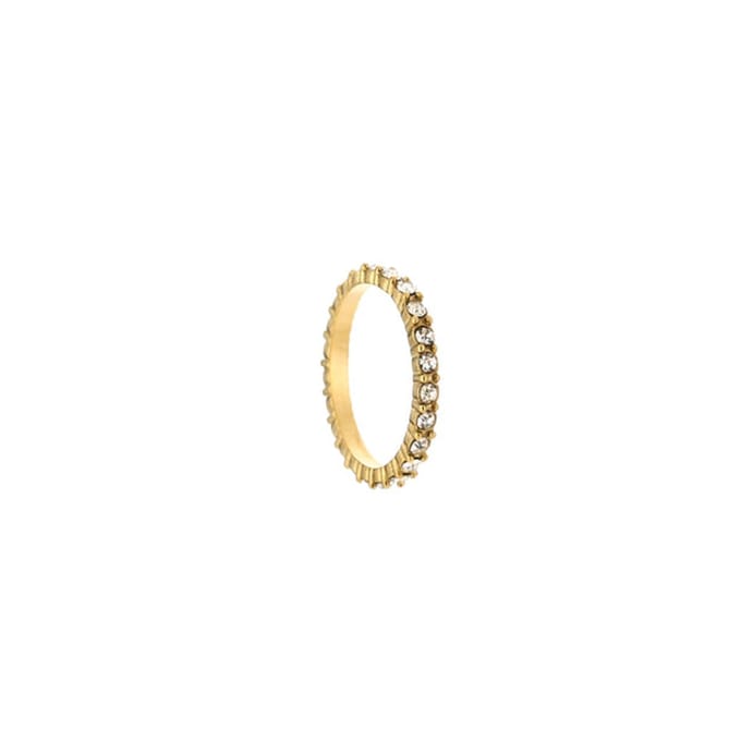 Bijoutheek Ring (Sieraad) Circles Witte Stenen (Maat 16) Gold