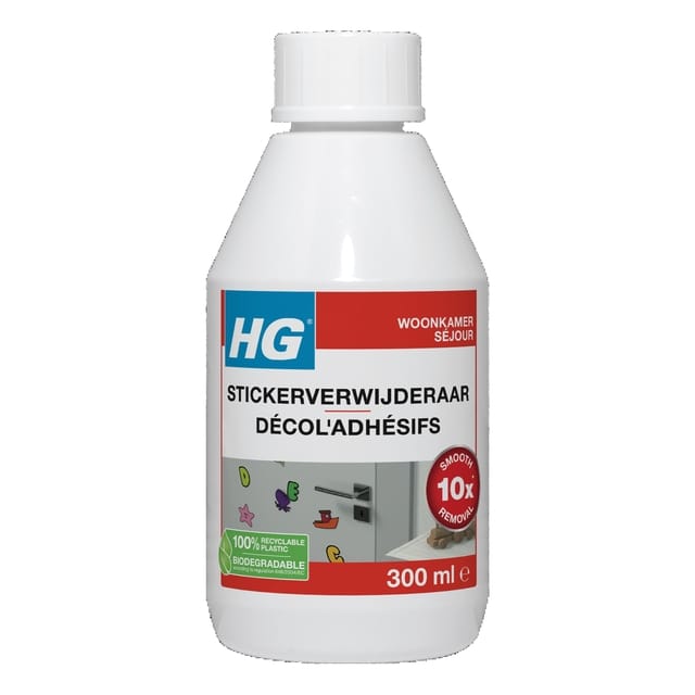HG stickerverwijderaar - 300ml - eenvoudig in gebruik - 100% lijmrestenverwijdering