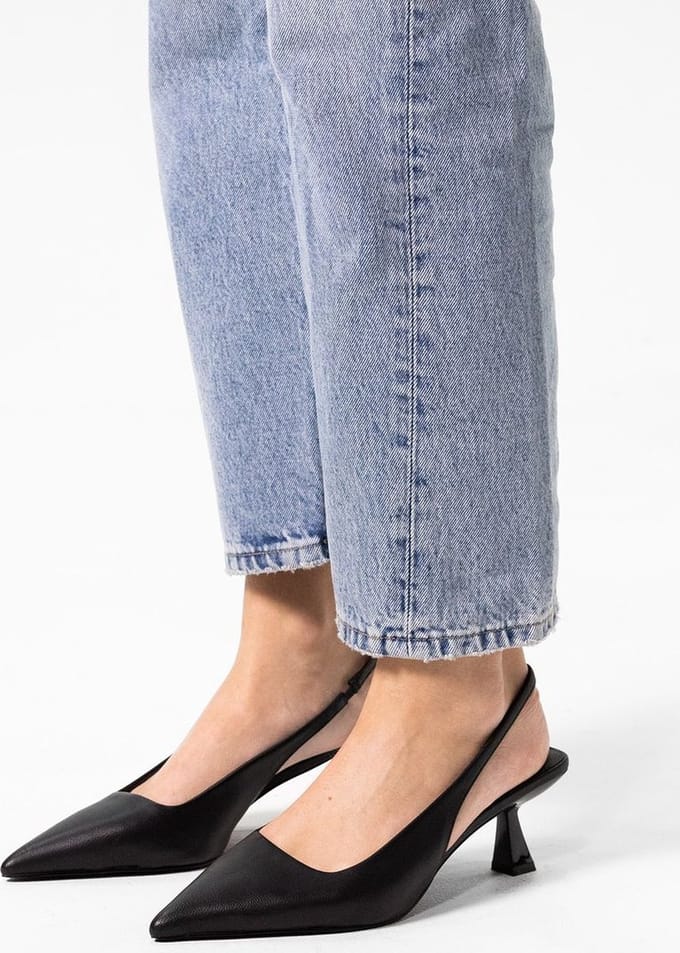 Sacha - Dames - Zwarte leren slingback pumps - Maat 36