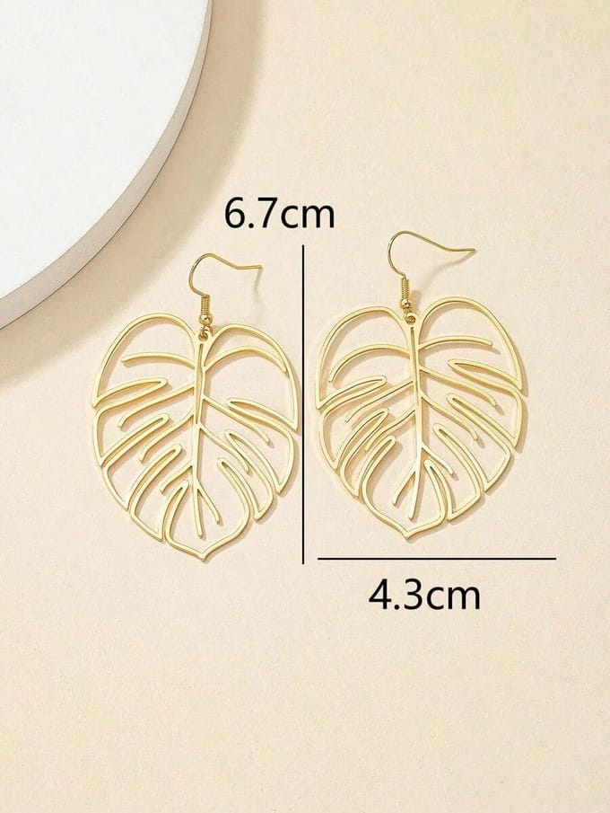 Boucles d'oreilles pendantes feuilles one-size black