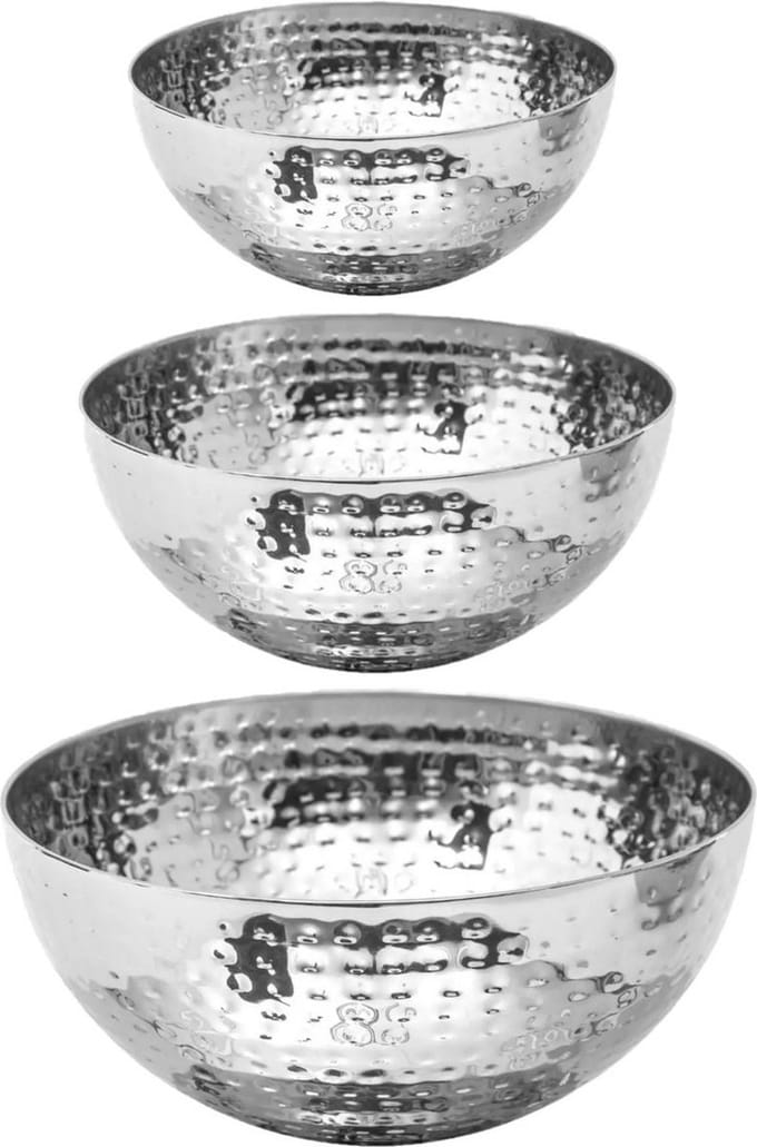 Secret de Gourmet voedsel serveerschalen - Set 7x - RVS - D24/D19/D13 cm