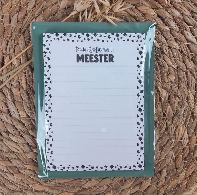 Notitieblokje meester- To do lijstje van de meester- Cadeautje voor de meester- Einde schooljaar