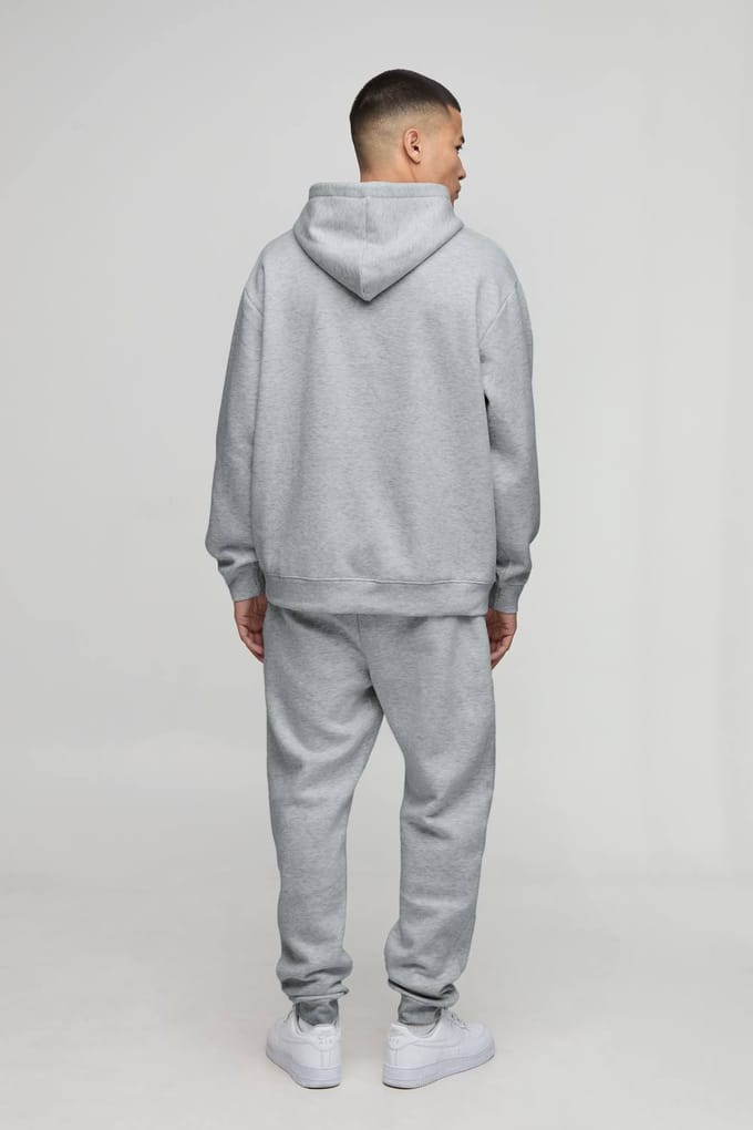Essential BM Signature Oversized Hoodie | Grey Marl | Size Medium