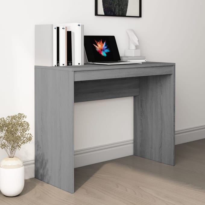 vidaXL - Bureau - 90x40x72 - cm - bewerkt - hout - grijs - sonoma - eikenkleurig