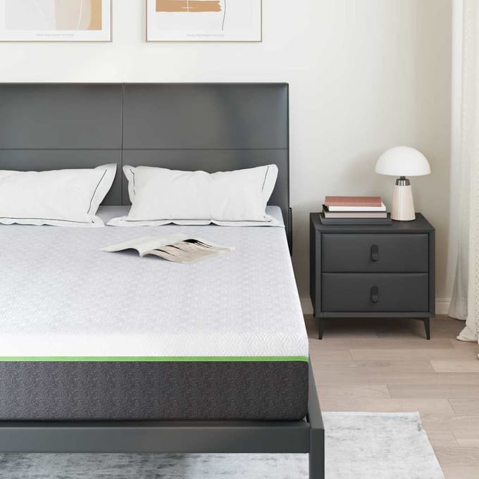 vidaXL - Matras - Wit - en - Grijs - 140 - x - 200 - cm - Jacquard - stof
