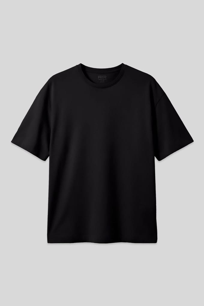 Overmaatse Katoenmix Crew Neck T-Shirt