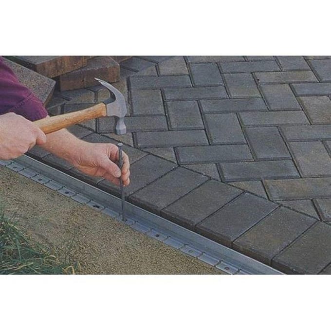 Zeer stevige aluminium Tuinrand - ICH-ZAPFE.DE - 51 mm x 100 cm - Gegalvaniseerd