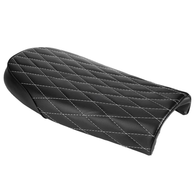 Cuir PU Plat Style Vintage Coussin de Selle Selle Moto Convient Pour CB CL AX100 CG125 Noir gray