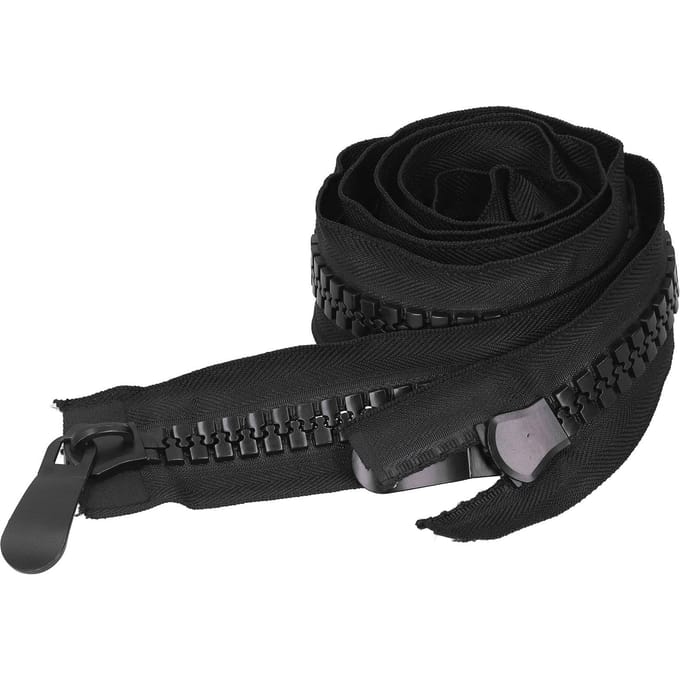 Hard plastic polyester met extra grote open ritssluiting voor doe-het-zelf naaiprojecten, kleding maken, tassen, tenten, 120 cm black