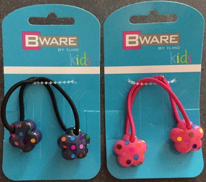 Bware! Elastiek Bloem Verdikt Blauw & Roze (4 stuks)