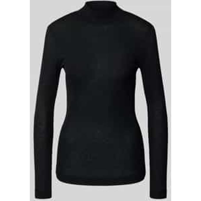 Shirt met lange mouwen van viscosemix met opstaande kraag