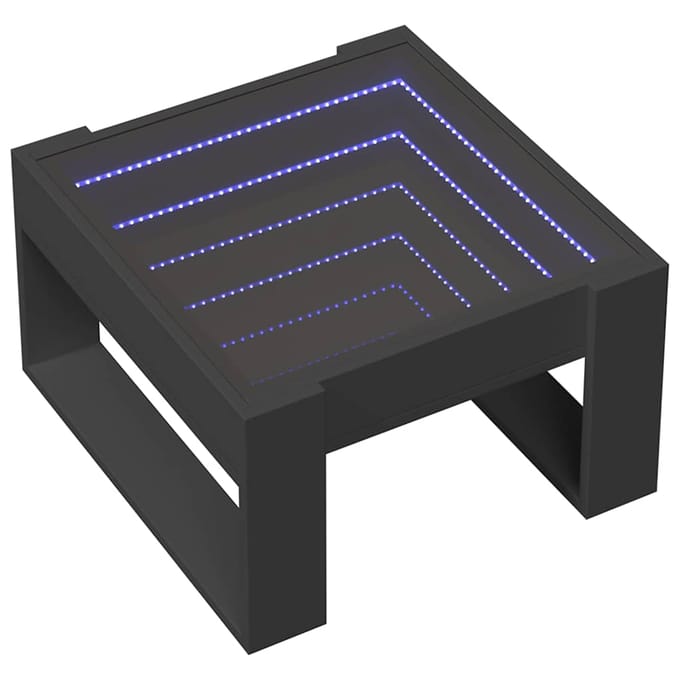 vidaXL - Salontafel - met - Infinity - LED - 50x53x30 - cm - zwart