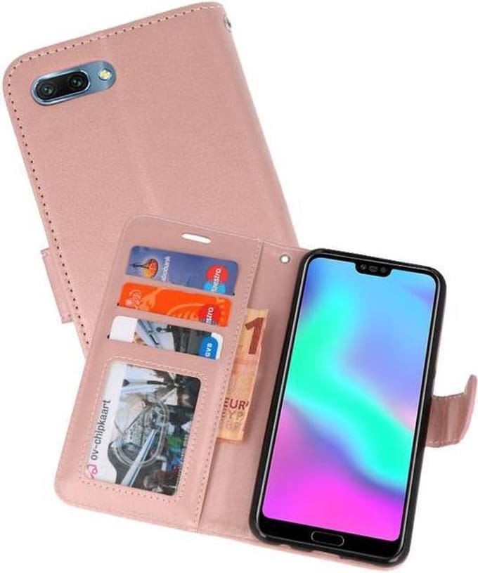 Wallet Cases Hoesje Geschikt voor Honor 10 Roze