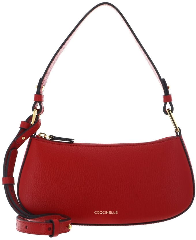COCCINELLE Leren schoudertas avondtas Merveille Mini Bag Scarlet rood