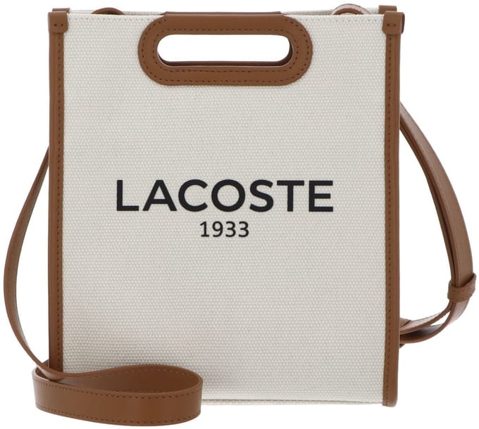 LACOSTE handtas schoudertas Heritage Canvas Tote Bag Natural Tan beige