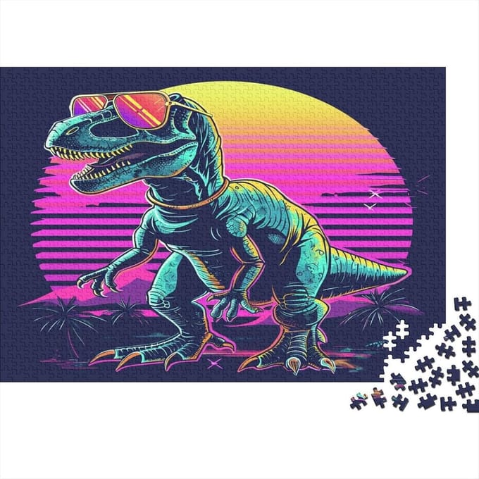 Dinosaurus Puzzel - Educatief Spel - Ontspanning Thuis - Gerecycled Premium Karton - 1000 Stukjes 75x50cm