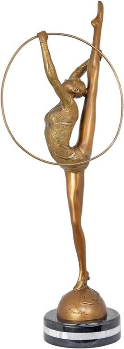 Brons beeld - hoepel danseres - sculptuur - 90 cm hoog