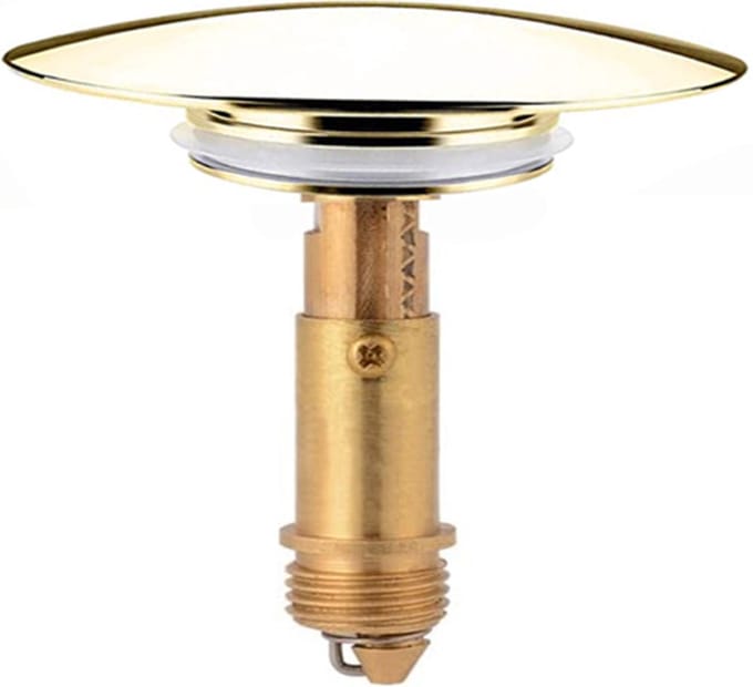 Waterval pop-up waterstopper – Spoelbak Wastafel stopper - Badkamer Gootsteen Plug Stop – 66mm Goud