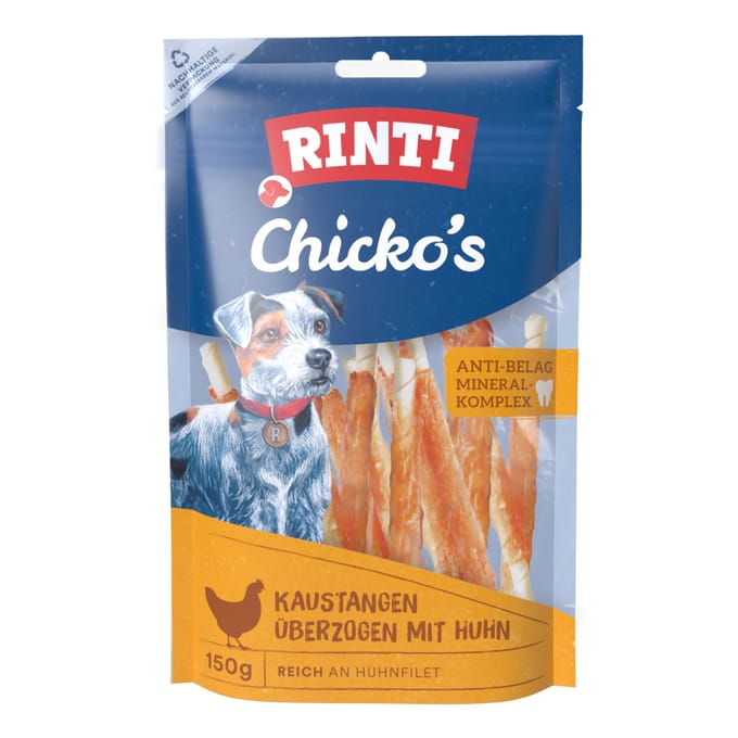 18x 150g RINTI Chicko Kauwsticks Klein Kip Hondensnacks