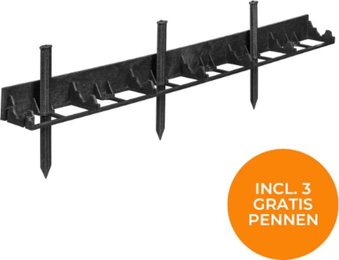 Kunststof Borderrand - 100x4,5 cm - Zwart - Flexibel - 100% Recyclebaar