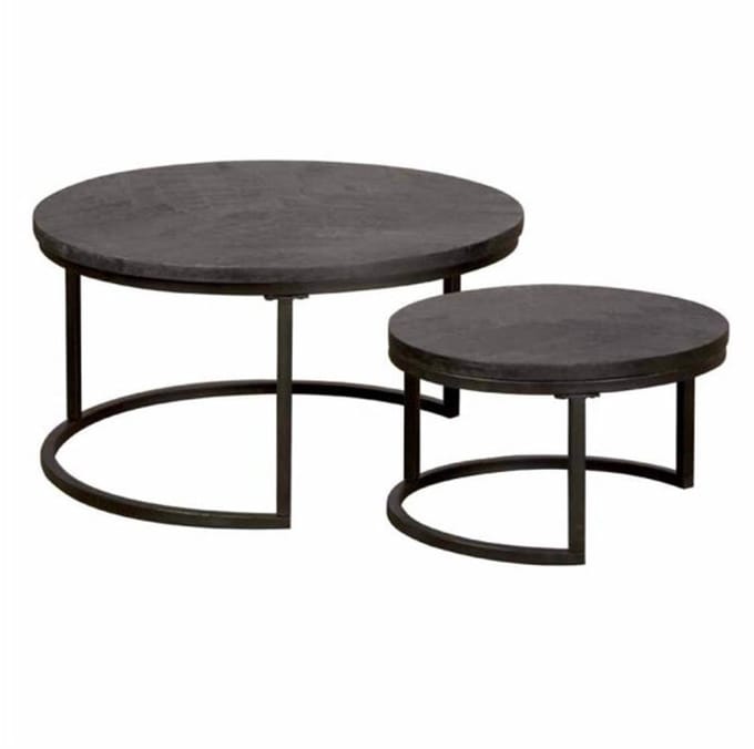 Tower Living - Viola salontafel set rond vanaf 55 cm - zwart