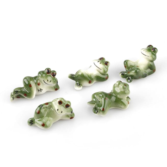 Keramische Leuke Kitten Eetstokjeshouder Keramisch Beschilderde Kitten Kikker Ornament Eetstokjeshouder beige