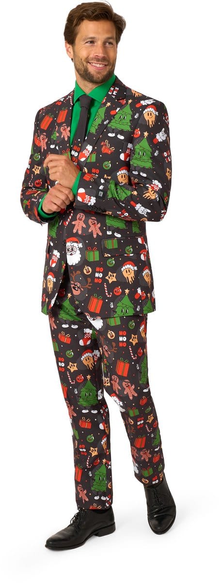 OppoSuits Merry Jinglejoy Mannen Pak - Heren Kostuum - Kerst Outfit - Maat EU60