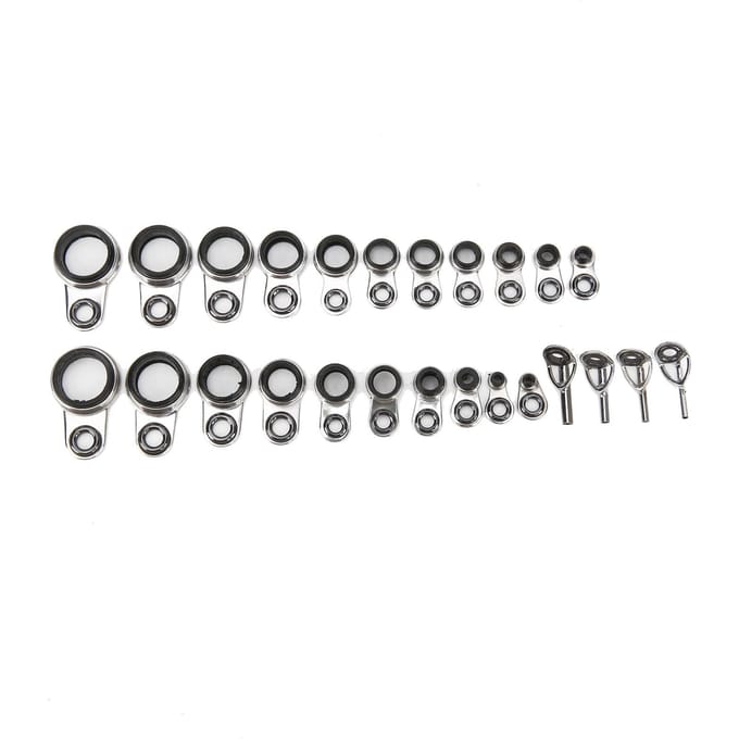 25-delige Set Universele Rotsen Werpen Tackle Hengel Gidsen Lijn Ringen Top Tips white
