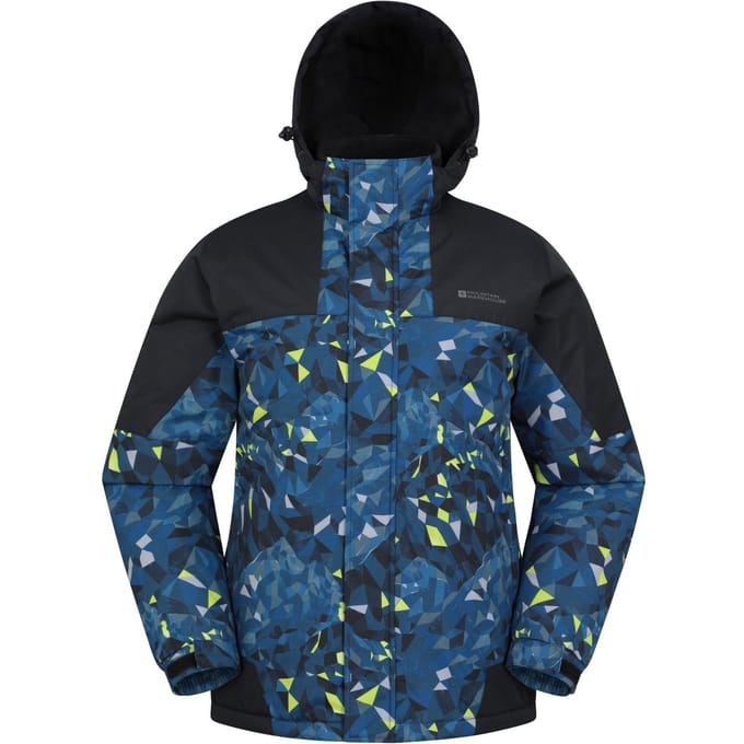 Mountain Warehouse Heren Shadow II Printed Ski Jacket (Donkerblauw)