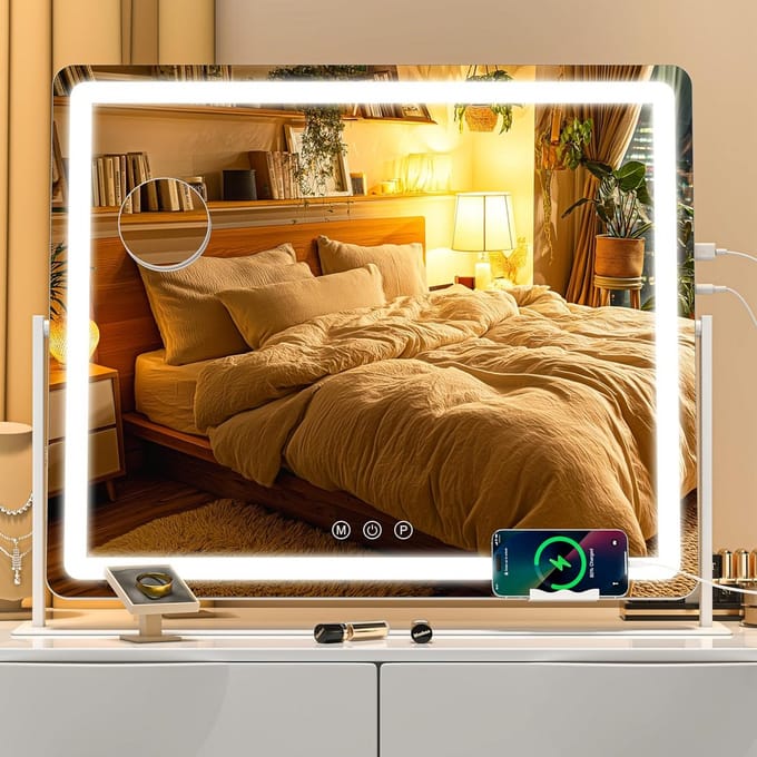 Verlichte Make-up Spiegel met Touchscreen en 3 Kleurstanden