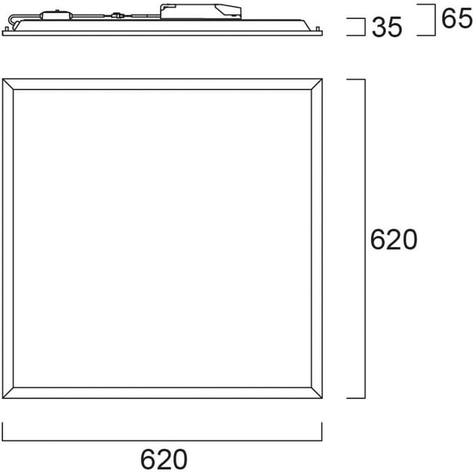 Sylvania LED-inbouwpaneel START, wit, 62 x 62 cm, DALI, CCT, 33 W, UGR19