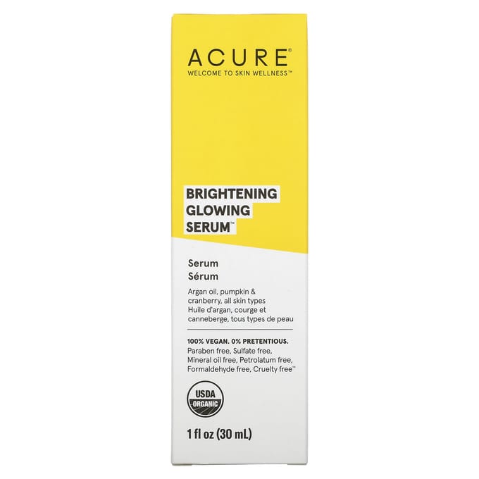 ACURE, Éclaircissant Brillant, Sérum Éclatant, 1 fl oz (30 ml) white