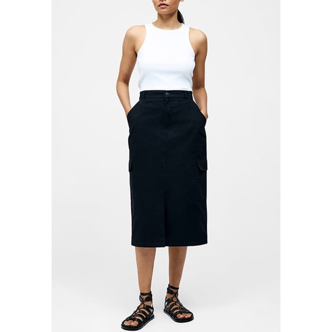 French Connection Cargo Midi Skirt Ss25 Sz18 Black Größe: 6 | Midiröcke Outlet | Damen | Schwarz