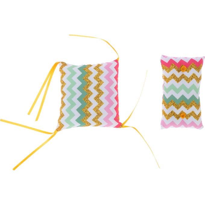 TIAKI kattenkruid kussen Zig Zag set van 2 voor katten