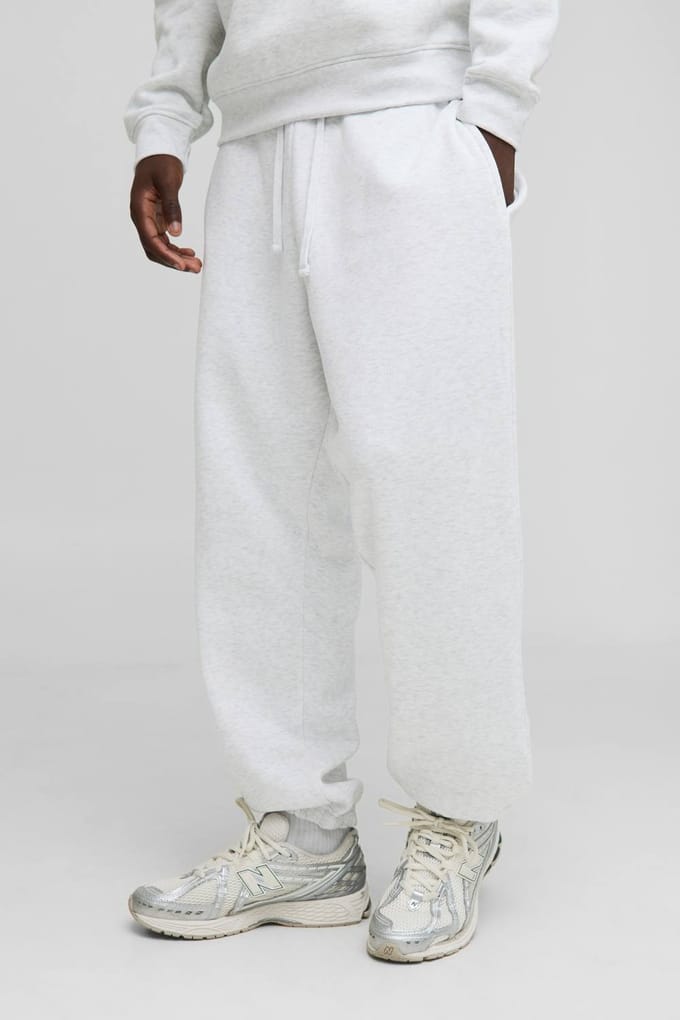 Essential Oversized Jogger | Grey Marl | Size Small