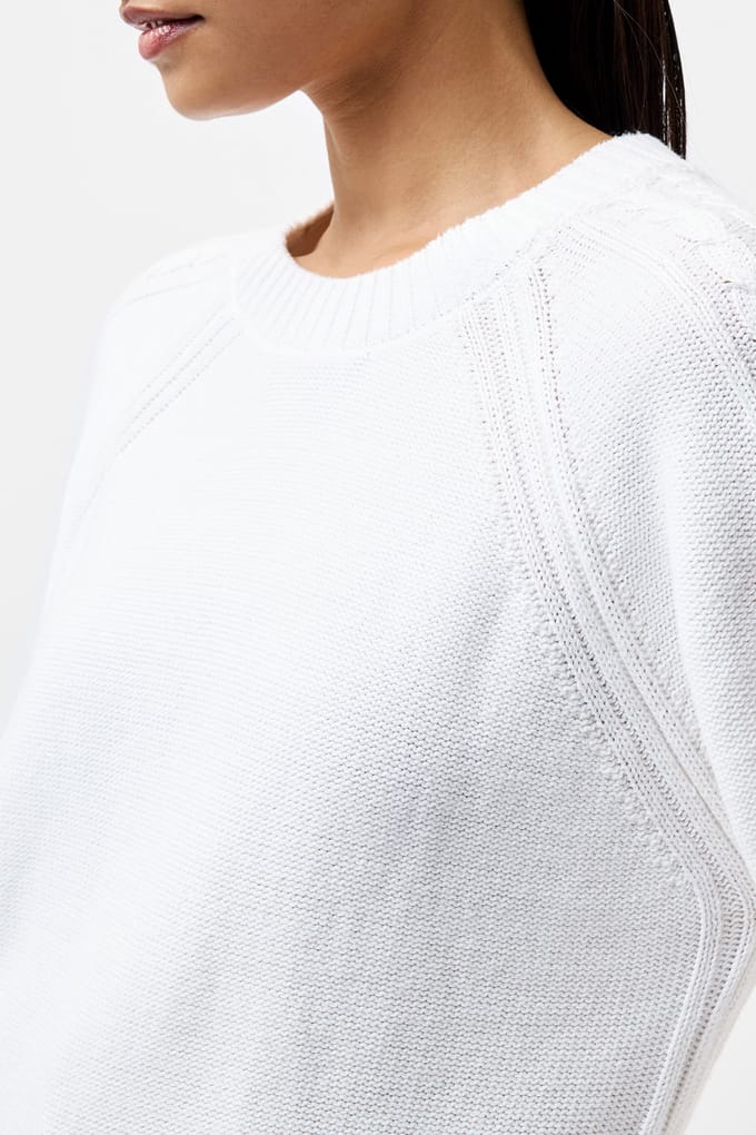 French Connection Lily Cable Slv Jumper Linen White Taglia: M | Maglioni a maglia Outlet | Donna | Bianco