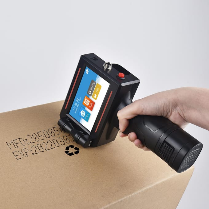 Handheld Printer Draagbare Inkjetprinter High Definition Inkjet Code Printer met 4,3 inch LED AU Plug zwart