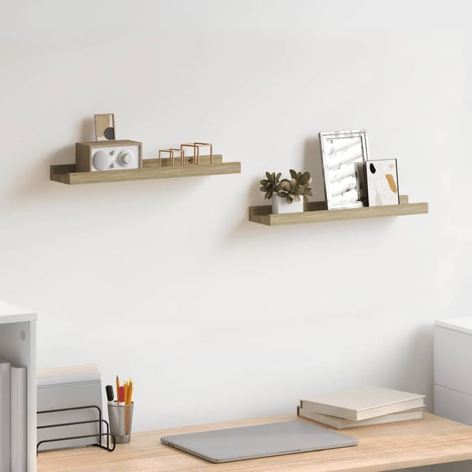 vidaXL - Wandplanken - 2 - st - Sonoma - eiken - 40x9x3 - cm