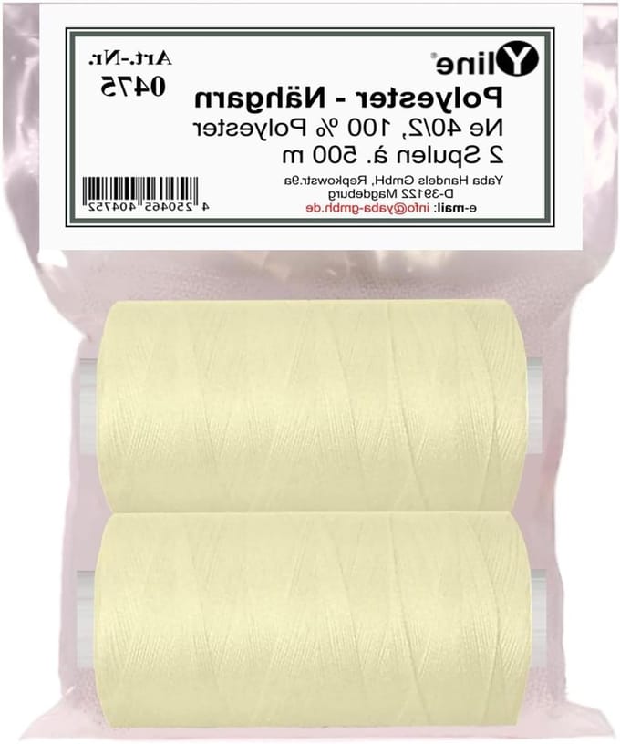 Naaigaren Set - Polyester Garen - Naaimachine Gebruik - Scheurvast Duurzaam - 1000 Meter - Wit Beige