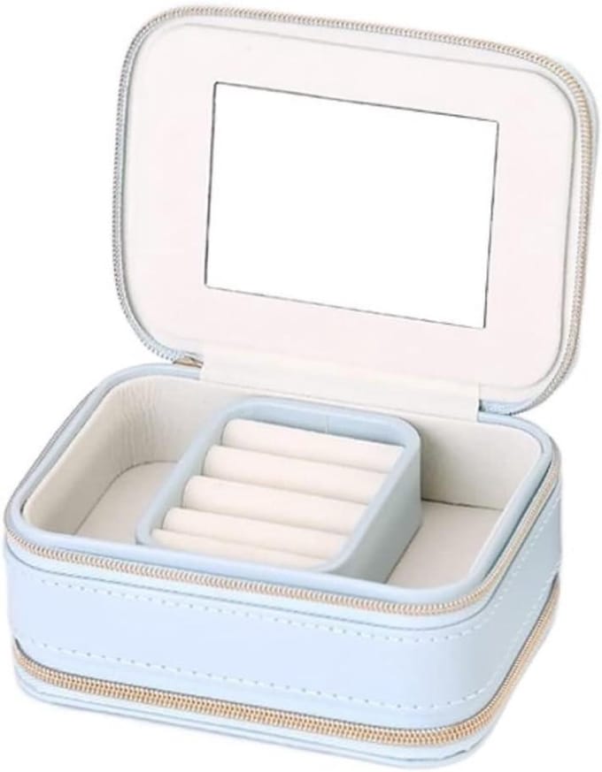 Juwelendoos PU - Sieraden organizer - Reizen Opslag - Compact Lichtgewicht - 11.8 x 5 cm - Blauw