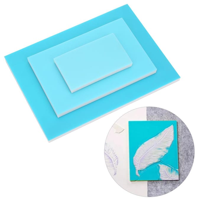 Bloc Caoutchouc Triple Couche Estampage Gravure Sculpture Bloc Caoutchouc PVC Bleu Blanc Bleu blue