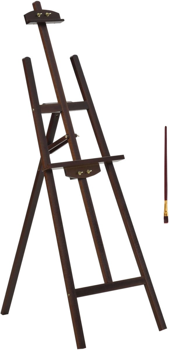 HOMCOM-schildersezel-hout-51,5x71,5x134,5cm-koffiekleur