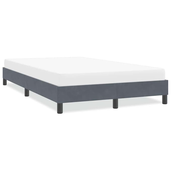 vidaXL - Bedframe - zonder - matras - 120x210 - cm - fluweel - donkergrijs