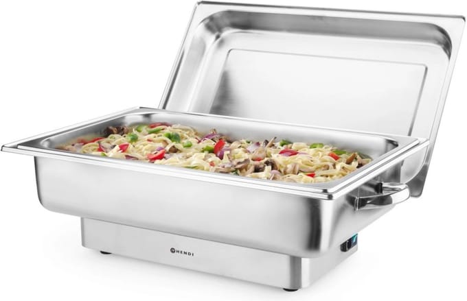 HENDI Elektrische chafing dish – instelbare temperatuur – 9 liter – roestvrij staal